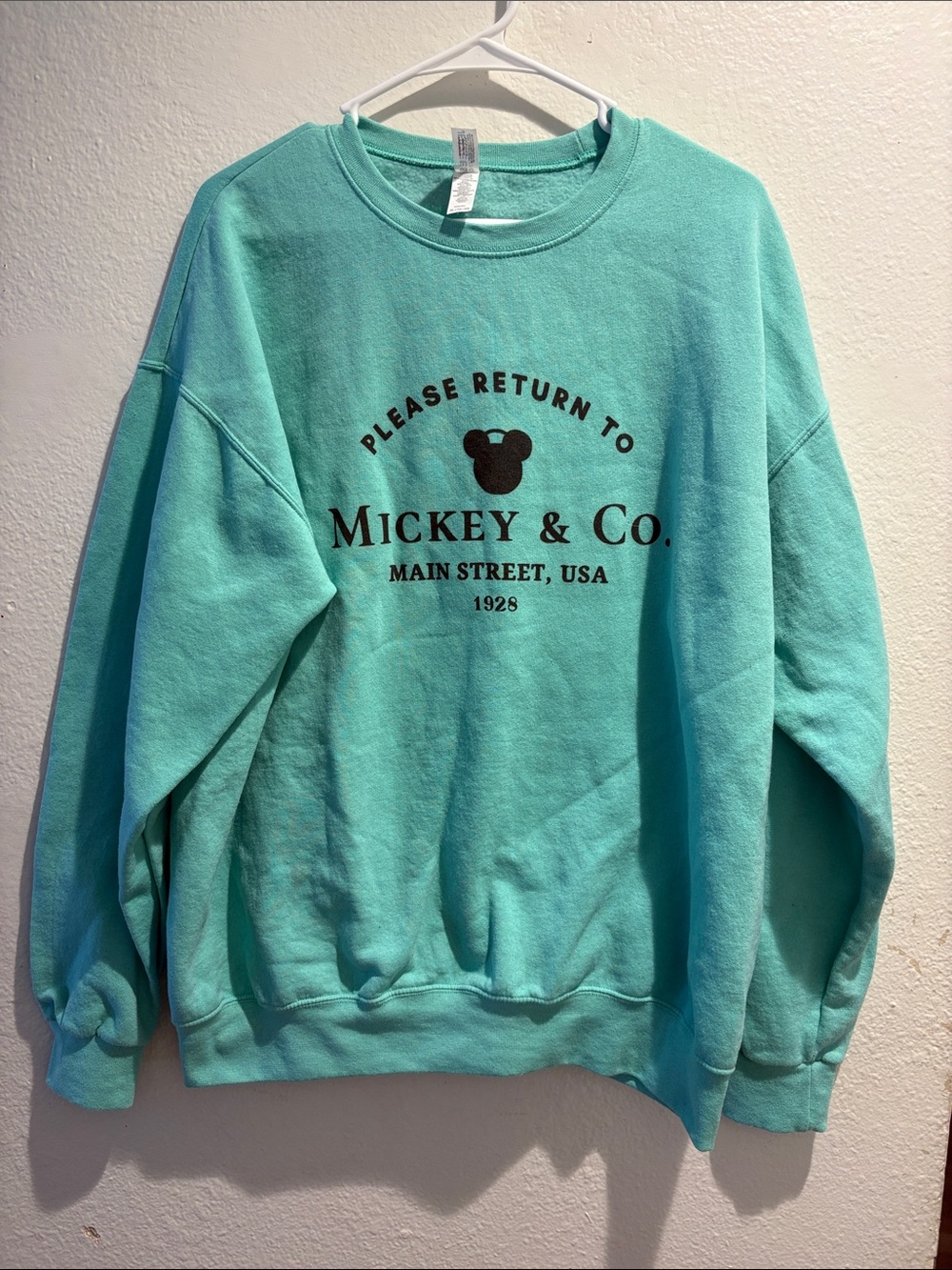 Mickey & Co Return To Main Street Tiffany Blue Crewneck Sweatshirt XL